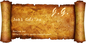 Jekl Géza névjegykártya