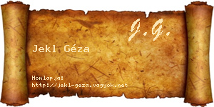 Jekl Géza névjegykártya